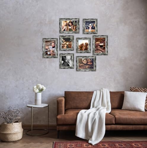 4x6 Picture Frames Set of 4- Rustic Retro Photo Frame with Real Glass Wall Mount and Tabletop Display Family Friends Wedding Gift - color: ps-Mix Color-4pcs, size: 4x6in