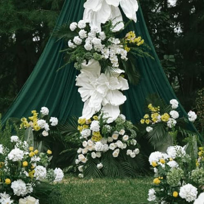 Sheer Wedding Arch Draping Fabric 29" x 20 FT 2 Panels Emerald Green - color: Emerald Green, size: 29"w x 240"l (Pack of 2)
