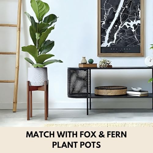 Fox & Fern Large Adjustable Plant Stand Indoor, Bamboo Stand, 8 - 12 Inch - color: Polished Bamboo - Mid, size: 8 - 12 Inch