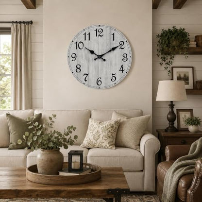 10 Inch Wall Clock, Silent Battery Operated Analog Clock, Grey - color: B-grey Retro, size: 10"