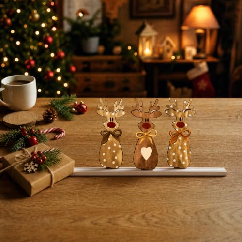 Smile Wooden Sign Christmas Winter Decor - style: Reindeer