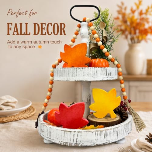 Fall Table Decor 3 PCS-Autumn Harvest Leaves Decorations for Home Indoor - style: Wooden Maple