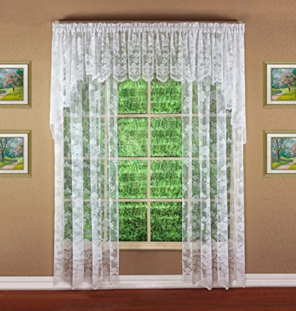 Today's Curtain Floral Vine Lace Panel 84", White, 60W x 84L - color: White, size: 60"W x 84"L (Pack of 1)