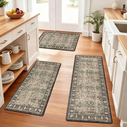 Pauwer Anti Fatigue Kitchen Floor Mats Set of 3, Cushioned Rug, Multi Brown - color: Multi Brown
