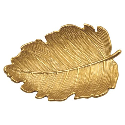 Sweet Water Decor Leaf Jewelry Dish, Gold Resin Accessory & Trinket Tray - style: Elm Leaf