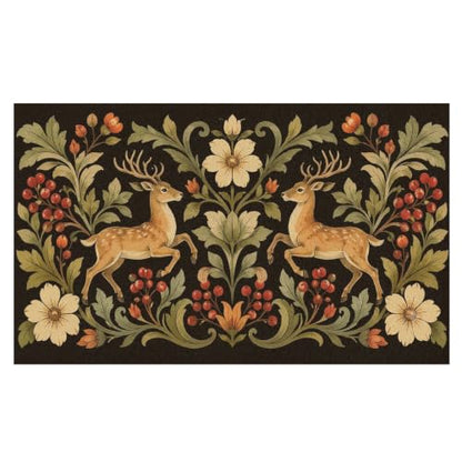 Boho Deer Floral Faux Coco Coir Doormat Door Mat 17x30 Inch - color: Boho Deer 01