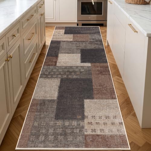 Modern Geometric Carpet Runners for Hallway 6ft, Washable Kitchen Runner - color: Beige, size: 2x6ft