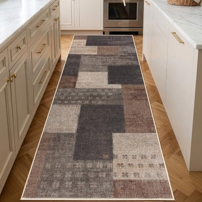 Modern Geometric Carpet Runners for Hallway 6ft, Washable Kitchen Runner - color: Beige, size: 2x6ft