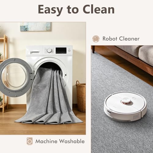 5x7 Grey Area Rug Washable Non-Slip Soft Thin for Living Room Bedroom - color: 09 Grey, size: 5' x 7' (Rectangular)