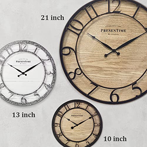 Presentime 21" Farmhouse Series Wall Clock - color: Oil Rubbed Bronze, size: 21 inch