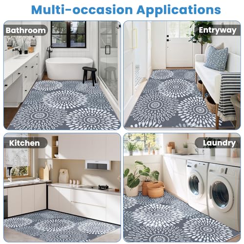 StepRite 3x5 Hallway Runner Rug, Washable Non-Slip Kitchen Rug for Entryway - size: 3' x 5' (Rectangular)