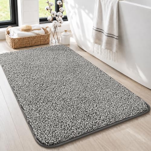 Bath Mat for Bathroom Floor 20''x 32'',Soft Nonslip Bathroom Rug,Gray - color: Heather Gray, size: 20'' X 32'' (Rectangular)