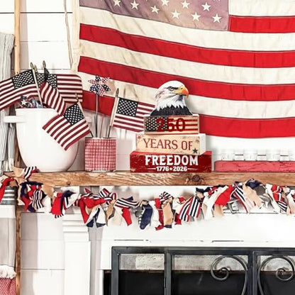 Amyhill 4 Pcs Wooden Sign Decor American Flag - style: American Flag