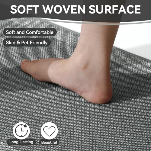 Kitchen Rugs Non Slip Rubber Backing Kitchen Mat 17"x59" Grey - color: Grey, size: 17"x59"