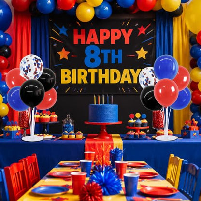 TONIFUL 4 Set Black Red Blue Balloon Stand Balloon Centerpieces for Table - color: Black Red Blue