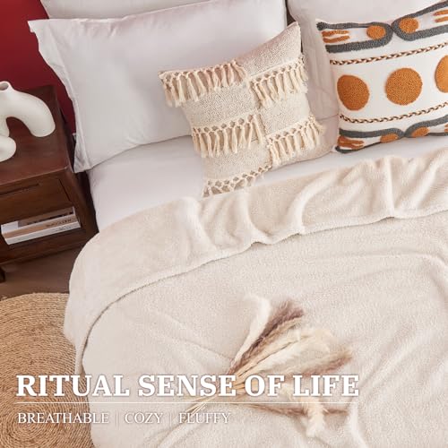 Ailemei Direct Knit Throw Blanket for Bed, Soft Thin Blankets for Sofa, Couch, Camping, Office Chair, Cozy Touch Lightweight Breathable Blanket All Season Use, Sand 50"x70" - color: Sand