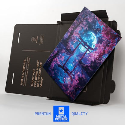 Displate 금속 포스터 매혹적인 달빛 토리이 일본 벽 아트 M - size: 17.7"L x 12.6"W, style: Soul Of Japan