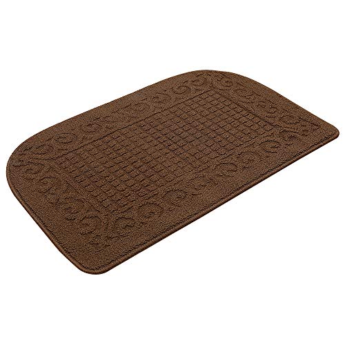 COSY HOMEER 39x20 Half Round Kitchen Rug,Non Slip Washable Mat,Brown 1PC - color: Brown, size: 1'8" x 3'3" (Semicircular)