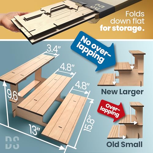 Wooden Tiered Display Stand, 3 Tier Display Table for Vendor Events - color: Natural