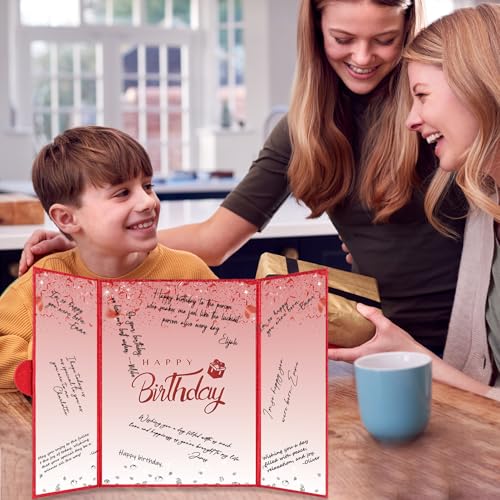 Crenics Red Happy Birthday Guest Signature Book Alternative 18" x 12" - color: Red