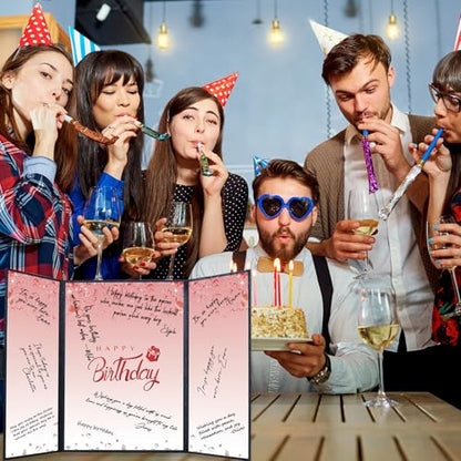 Crenics Red and Black Birthday Guest Sign in Book Alternative 18" x 12" - color: Black and Red