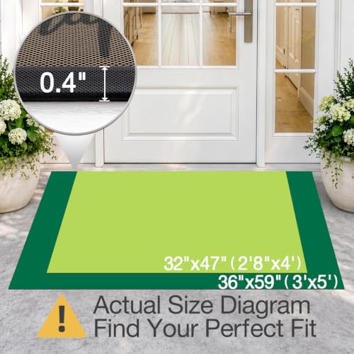 LUMI Outside Welcome Door Mat 32x47, Non-Slip Durable Rubber Easy Clean - color: Bee Happy, size: 32"x47"