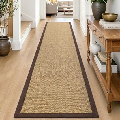 DEXI Jute Runner Rug 3x12, Rug Runners for Hallways, Natural/Brown - color: Natural/Brown, size: 3' x 12' (Runner)