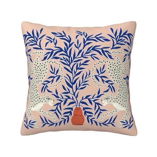 Retro Leopard Vase Velvet Throw Pillow Covers 18 Inch - color: Color-19, size: 18" x 18" (Pack of 1)