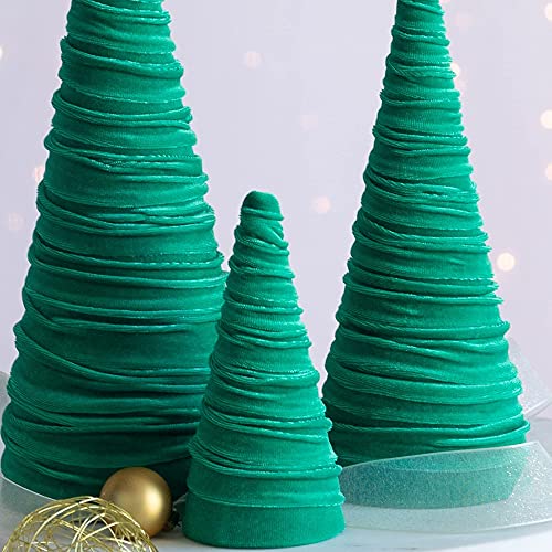 Your Heart's Content Green Velvet Trees Set of 3 (Green) - color: Green