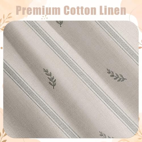 Emvency Valances for Windows, Line Ruffle Hem 2 Pack 52x18 Inch Beige Leaf - color: Leaf Beige