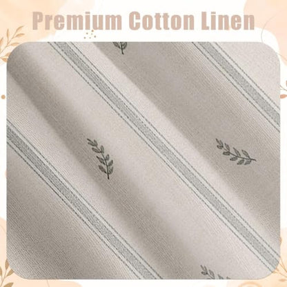 Emvency Valances for Windows, Line Ruffle Hem 2 Pack 52x18 Inch Beige Leaf - color: Leaf Beige