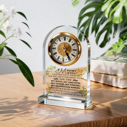 WKYAER Acrylic Desk Clock for Mom, Sentimental Keepsake with Heartfelt Message, My Rock, My Guardian Angel, Family Appreciation Gift, Mother's Day Birthday Gifts, 4.3 x 7.8 in - color: Gift 09