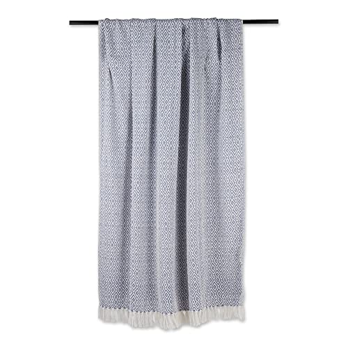 DII Rustic Farmhouse Double Diamond Woven Throw, 50x60, Stonewash Blue - color: Stonewash Blue, size: 50x60"