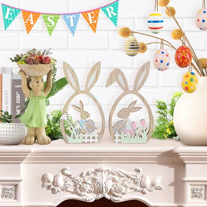 Antizz 2Pcs Easter Decorations for the Home Farmhouse Rustic