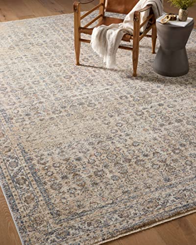 Loloi Angela Rose Blake Beige/Denim 2'-7" x 8'-0" Runner Rug - color: Beige / Denim, size: 2'7" x 8' (Rectangular)