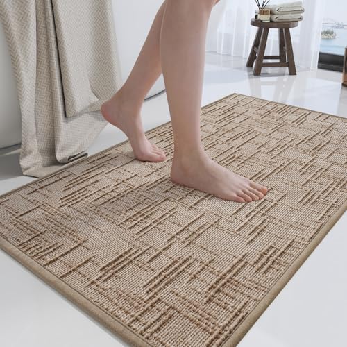 Bath Mat Non Slip,Quick Dry Bathroom Rug Under Door,24"x36",Brown - color: A- Brown, size: 24" x 36"