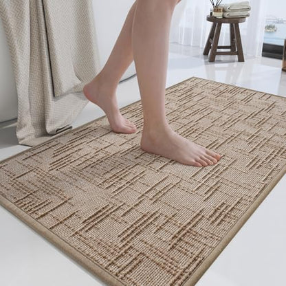 Bath Mat Non Slip,Quick Dry Bathroom Rug Under Door,24"x36",Brown - color: A- Brown, size: 24" x 36"