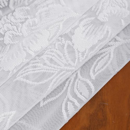 White Floral Lace Stall Shower Curtain with Valance 36x72 Inch 1 Panel - color: White, size: 36"W x 72"L (Pack of 1)