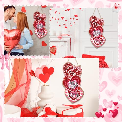 Britimes Welcome Door Sign, Wooden, for Front Door, Heart Love - style: Red Valentine