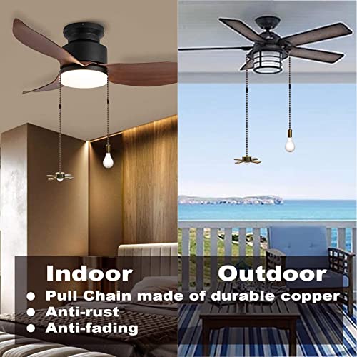 Ceiling Fan Pull Chain Decorative Ornaments Extension for 13.6 Inch Fan Pulls and Light - 2 Pcs (Bronze) - color: Pull Chain (Bronze)