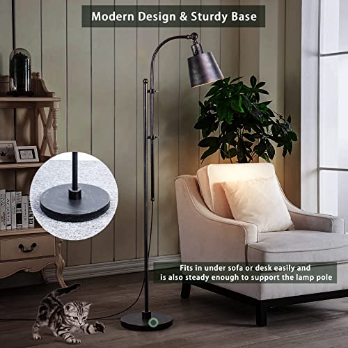 LALISU Industrial Floor Lamps Rustic Farmhouse Floor Lamps for Living Rooms - color: Rustic Black
