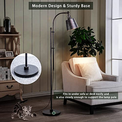 LALISU Industrial Floor Lamps Rustic Farmhouse Floor Lamps for Living Rooms - color: Rustic Black