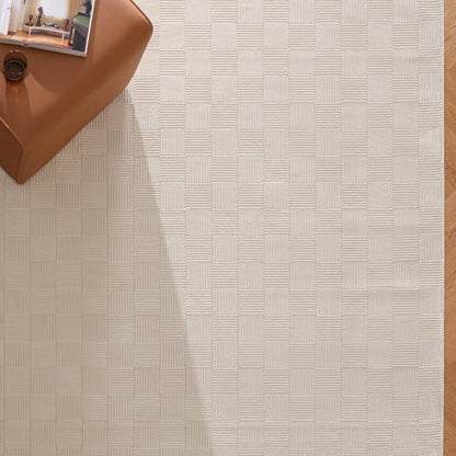 Revival Rugs Willow 5'x8' Area Rugs for Living Room Bedroom Dining Room - Washable, 100% Recycled, Oeko-TEX Certified, Modern, Medium Pile, Beige, Cream - size: 5'3" x 7'10" (Rectangular)