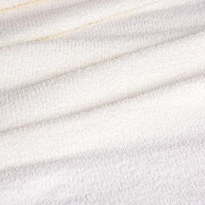 JOOJA Cream White Fuzzy Knitted Blanket, Soft Lightweight Plush Queen Size for Bed, Cozy Nights (90x90) - color: Cream, size: 90x90
