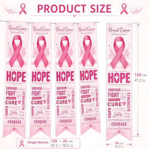 Breast Cancer Awareness Accessories - Pink Ribbon Hope Survivor Banner - color: Pink