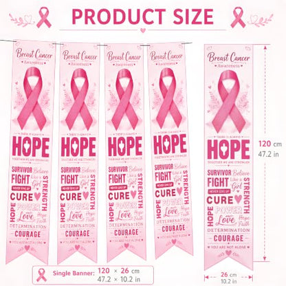 Breast Cancer Awareness Accessories - Pink Ribbon Hope Survivor Banner - color: Pink