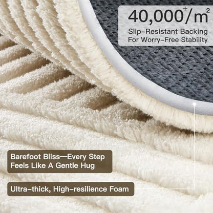 Sour Lemon 8x10 Area Rugs for Living Room Bedroom, White Rug Large Carpet - color: Milky White, size: 8' x 10' (Rectangular)