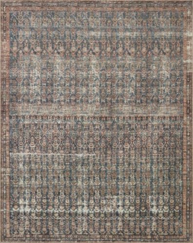 Loloi Amber Lewis Billie Ocean/Brick 5'-0" x 7'-6" Area Rug - color: Ocean / Brick, size: 7'6" x 5' (Rectangular)