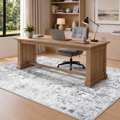 HOOBRO 5 x 7 Area Rugs Washable, Living Room Rugs, Non-Slip Rug - color: Beige Gray, size: 5' x 7' (Rectangular)