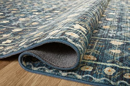 Loloi Rifle Paper Co Eden Lattice Indigo 5'-0" x 7'-6" Area Rug - color: Lattice Indigo, size: 5' x 7'6" (Rectangular)